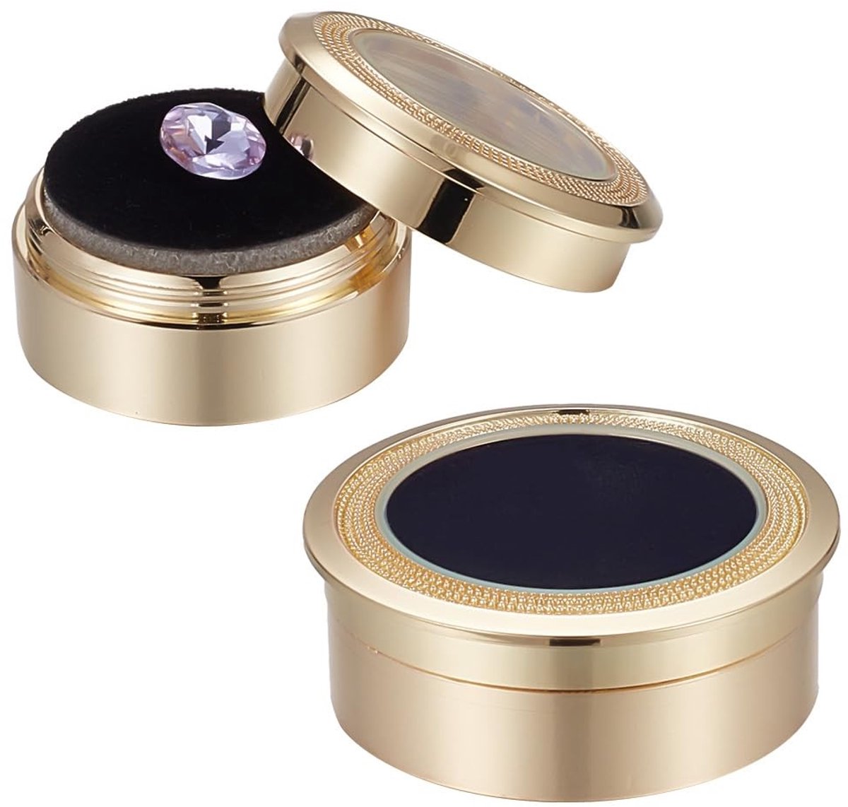 Dailygoods - Dailygoody - Edelsteen Display Box - Vitrine Doos voor Diamanten - Goudkleur - Sieraden Doos - Geschikt voor Bruiloft en Voorstel - 2 Maten