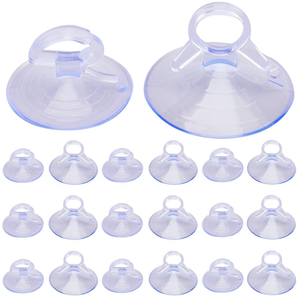 Dailygoods - Dailygoody - Auto-glazen zuignappen - Kleine zuignappen voor autoruiten - PVC materiaal - 32 stuks - Geschikt voor zonneklep - Helder staalblauw