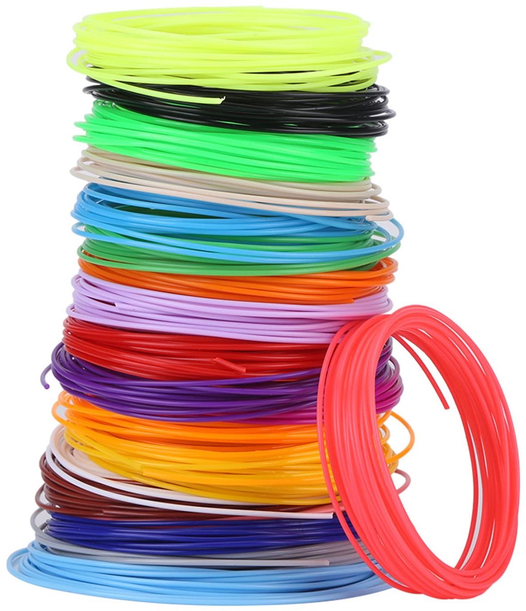 Dailygoods - Dailygoody - PCL-filament - 3D-pen filament - herbruikbaar - 20 kleuren - lage temperatuur - 1,75 mm - geschikt voor creatief gebruik - 20 stuks