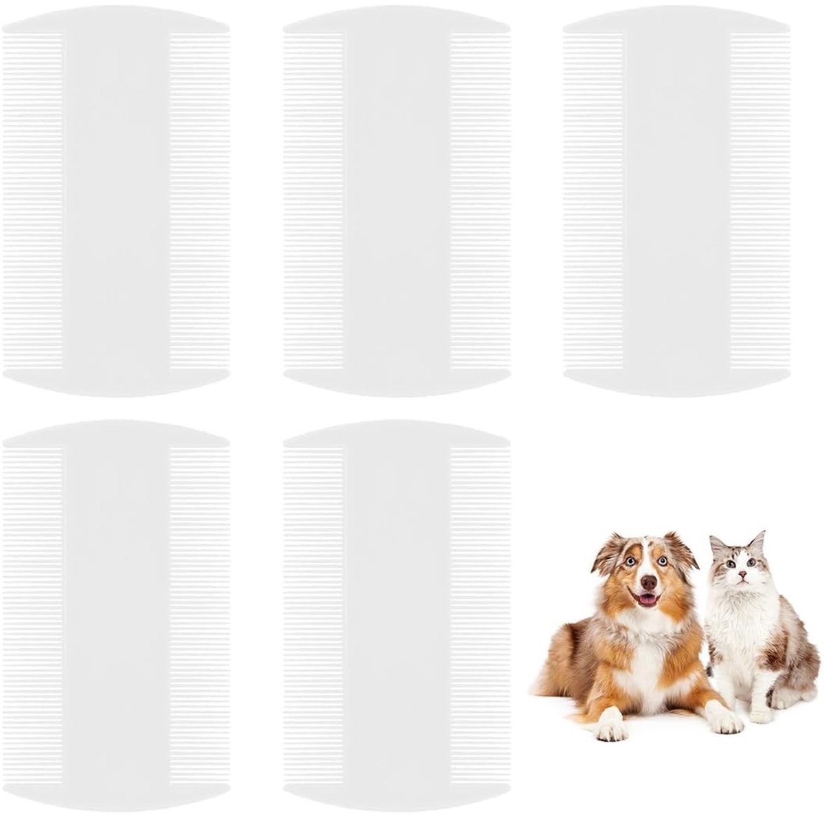 Dailygoods - Dailygoody - Luizenkam - Dubbelzijdige luizenkam - Effectieve verwijdering - Witte kleur - Voor volwassenen, kinderen en huisdieren - Veilig en chemis..