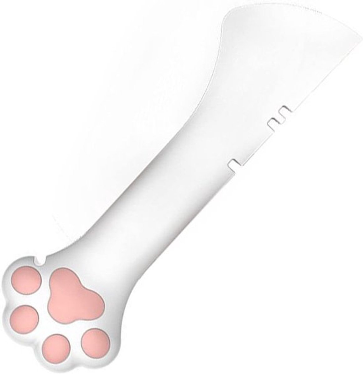 Bliklepel voor huisdiervoer, kattenblikopener met pootontwerp, multifunctioneel, wit