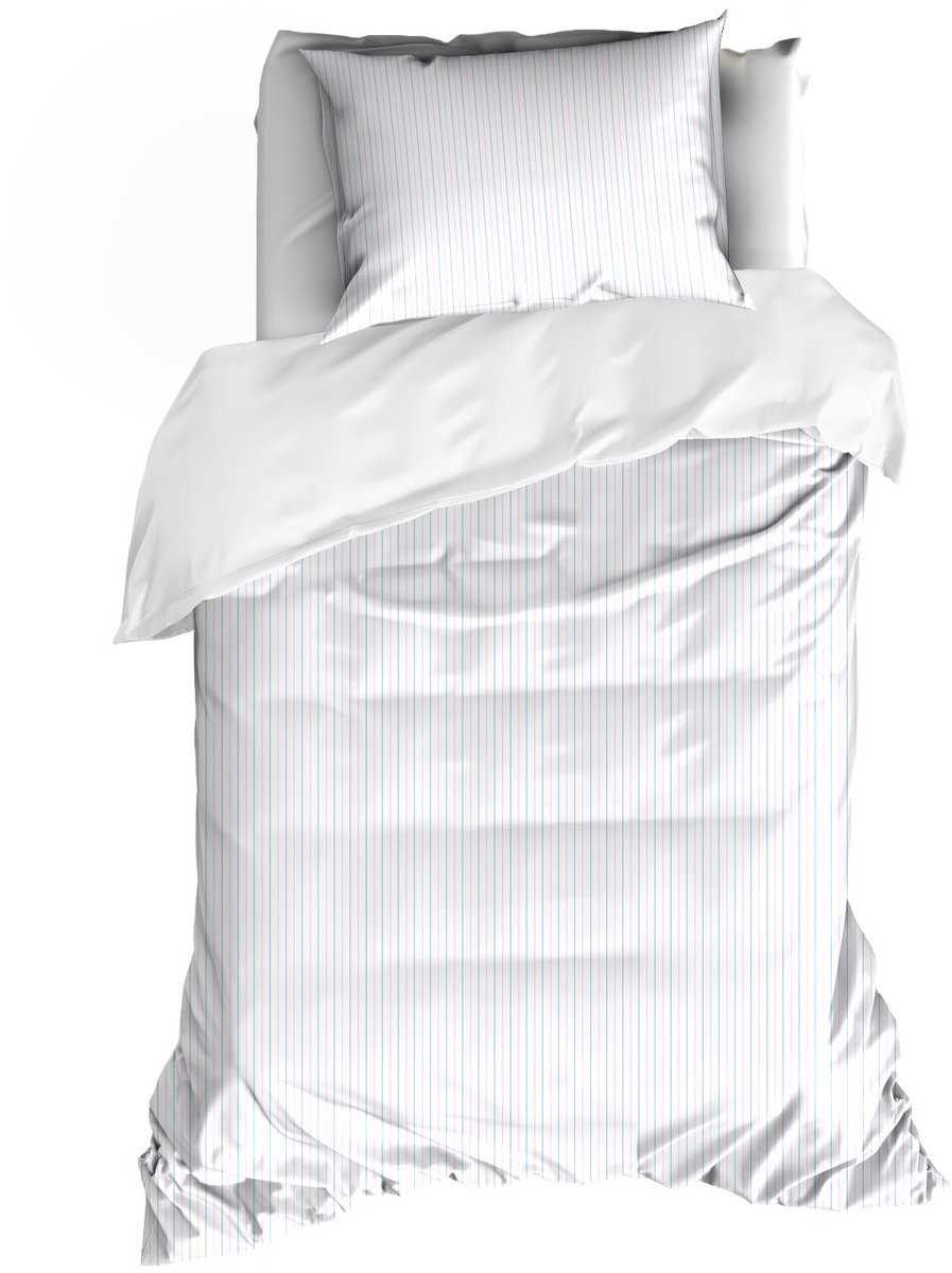 De Witte Lietaer Dekbedovertrek Lola Sky Blue - 140 x 200/220 + 60 x 70 cm - Katoen Percal