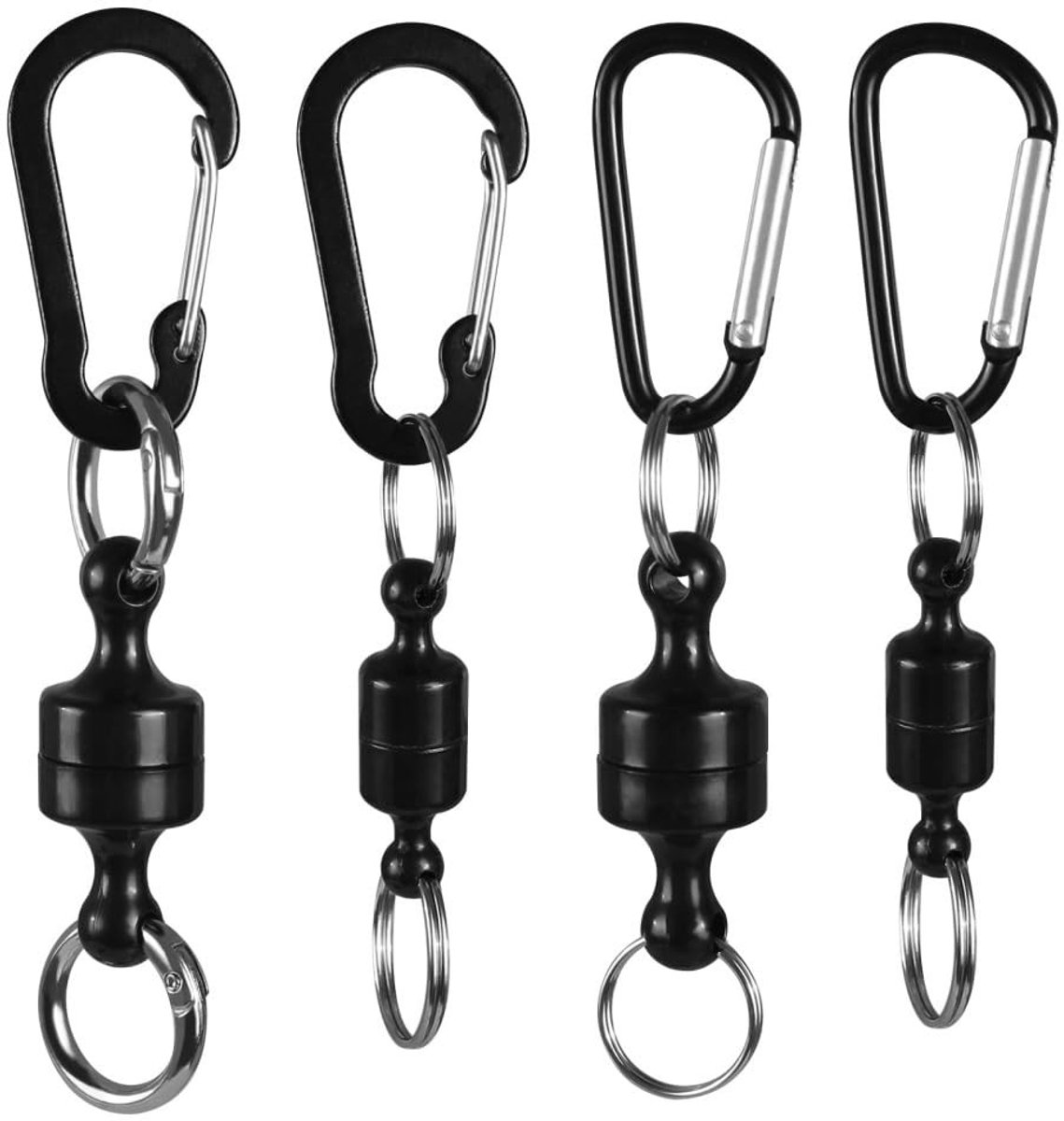 Dailygoods - Dailygoody - Magnetische karabijnhaak - Sleutelhanger - Sterke magneet - Compact en draagbaar - Voor vissen en kamperen - 2 of 4 stuks