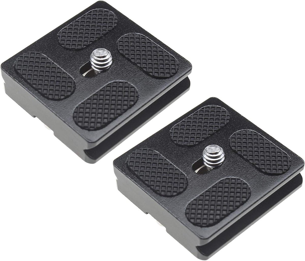 Set van 2 Stuks 40mm Snelle Bevrijdingsplaten voor Camera en Camcorder - Universele Statief Bevestiging met 1/4 Inch Schroef en Balhoofd