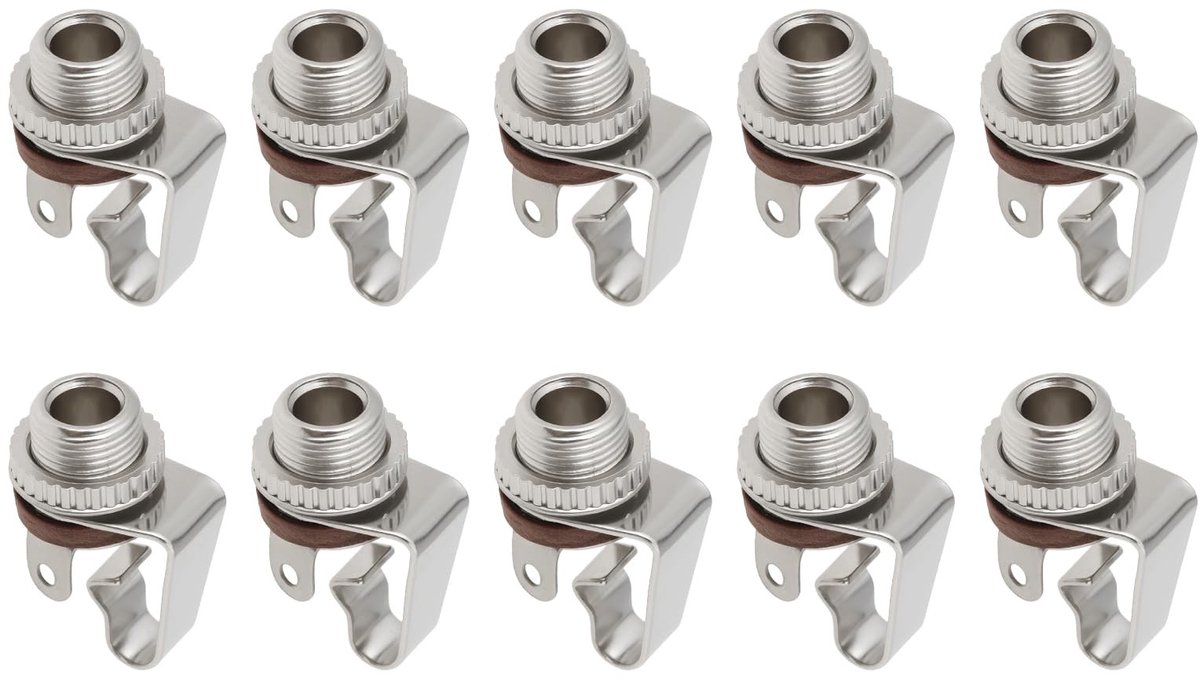 Dailygoods - 3,5mm Ingebouwde Jack Socket 2 Polig Mono, Set van 10