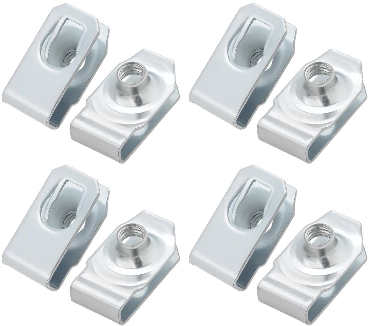 Dailygoods - Dailygoody - Motor Metalen Moer Klem - Bevestigingsclip - 20 Stuks - Zilver - M6 - Compatibel met Mercedes W639