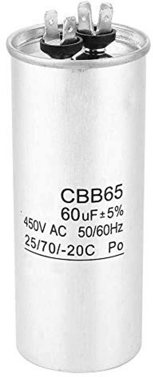 Dailygoods - Dailygoody - Condensator voor airconditioning - Startcondensator - 60UF 450V - Geschikt voor motorairconditioning - Voor optimale prestaties