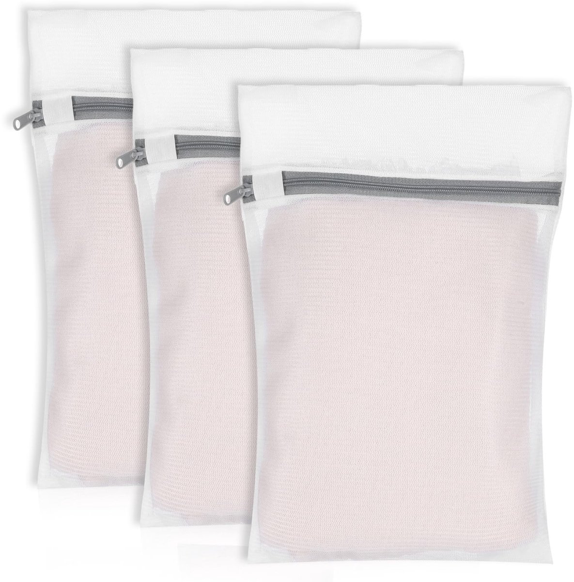 Dailygoods - Set van 3 Mesh Waszakken 30x40cm met Ritssluiting