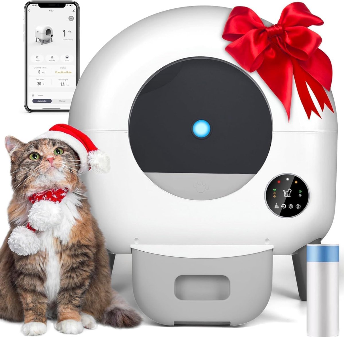 AHD® Elektrische Kattenbak - Electrische Kattenbak Zelfreinigend - Electrische Kattenbak - Wit - 55cm x 53cm x 68cm