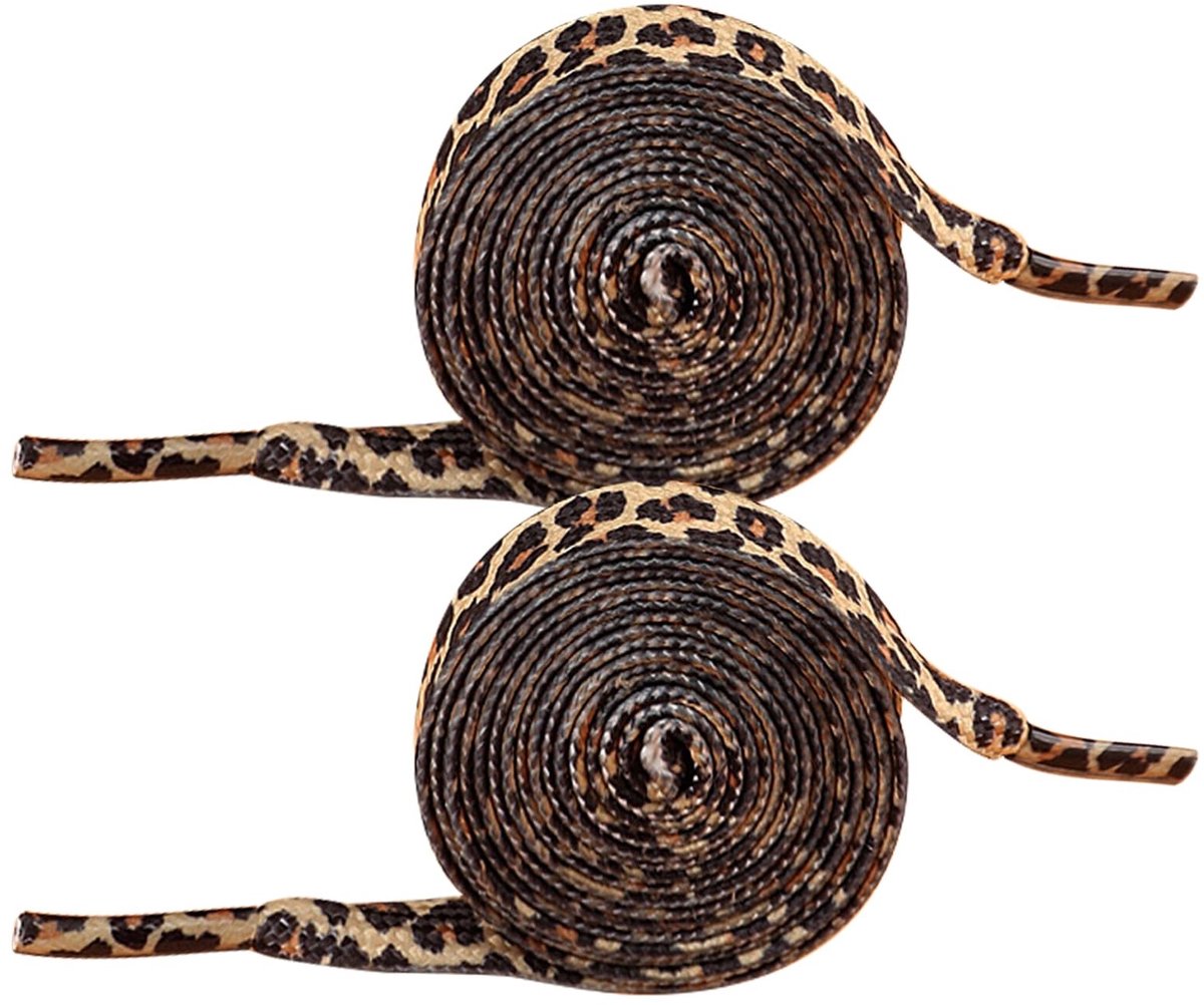 Dailygoody - Veters voor Sneakers - Leopard Design - 2 Paar - 140 cm - Unisex - Sportieve Veters - Ideaal voor Basketbalschoenen - Mode Accessoire