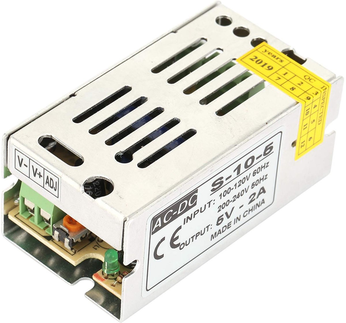 Dailygoody - Solidchoice - Dailygoody - DC 5V Schakelende Voeding - Lage Bedrijfstemperatuur - 5V 2A - Geschikt voor LED-verlichting - Dubbele Condensator - Hittebestendig