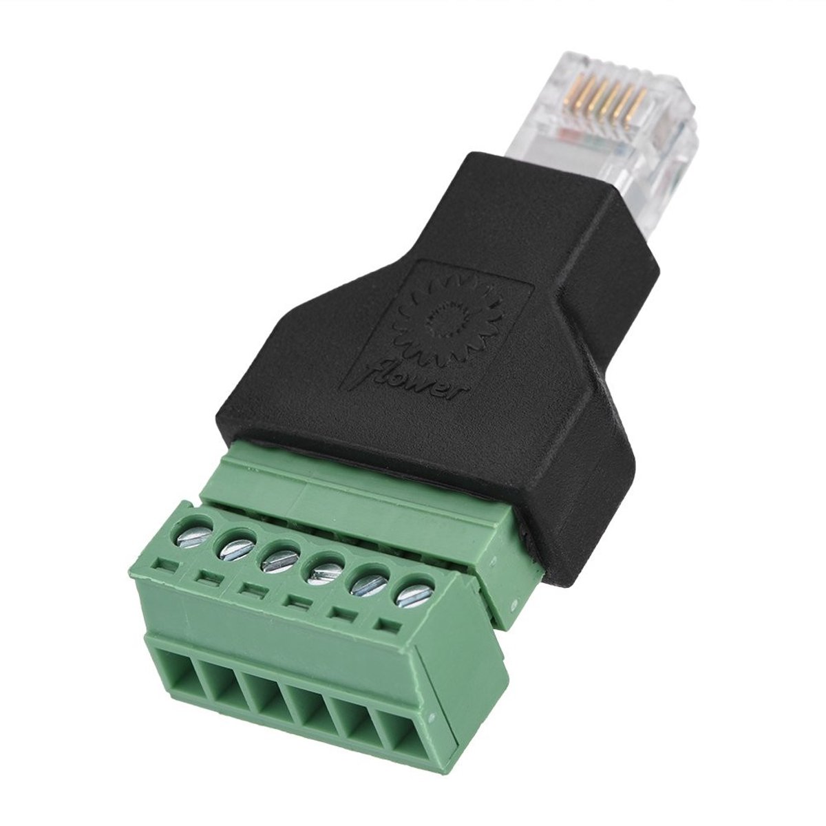 Dailygoody - RJ12 6P6C Adapter - Ethernet Plug naar Schroef Terminals - Compact Design - 6 Pin Connector - Hoogwaardige Mateiaal - Geschikt voor Lapto...