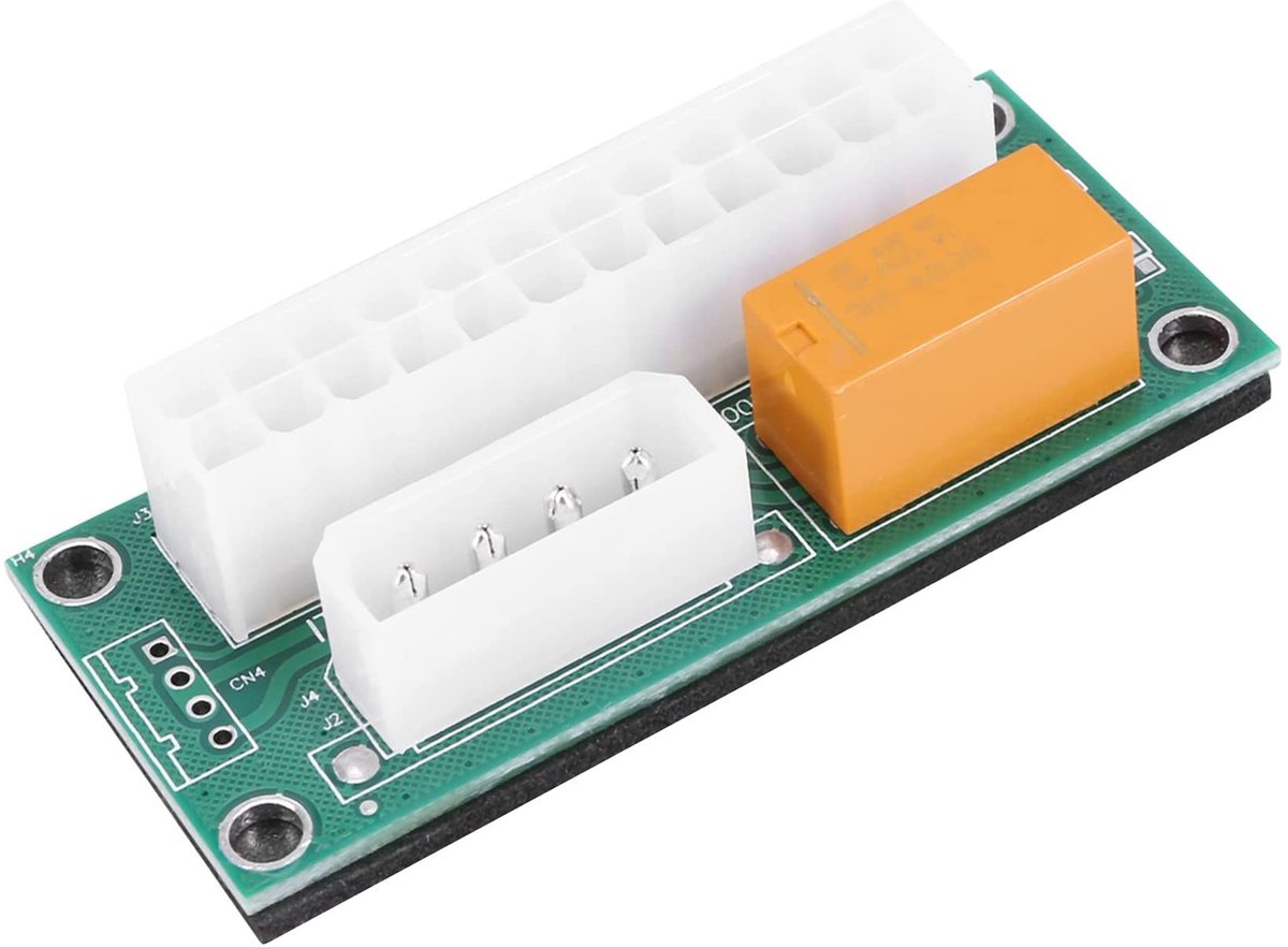 Dailygoody 24Pin naar Molex 4Pin - Dual Voeding Sync Starter Extender Kabel - Groen - Geschikt voor Miner Machine - Verhoogt de voeding ...