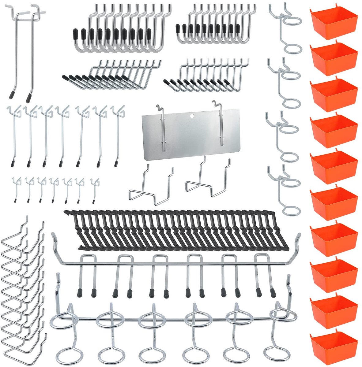 Dailygoody - Ophangbordhaken Assortiment - Organiseer Gereedschap - 144 Stuks - Flexibel en Duurzaam - Geschikt voor Garage en Werkplaats