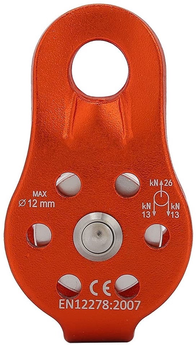 Dailygoody - 26KN Klimkatrol - Aluminium Touwkatrol - Hoge Sterkte en Betrouwbaarheid - Oranje - Touwklimmen - Veiligheidsaccessoire voor Bergsport - ..