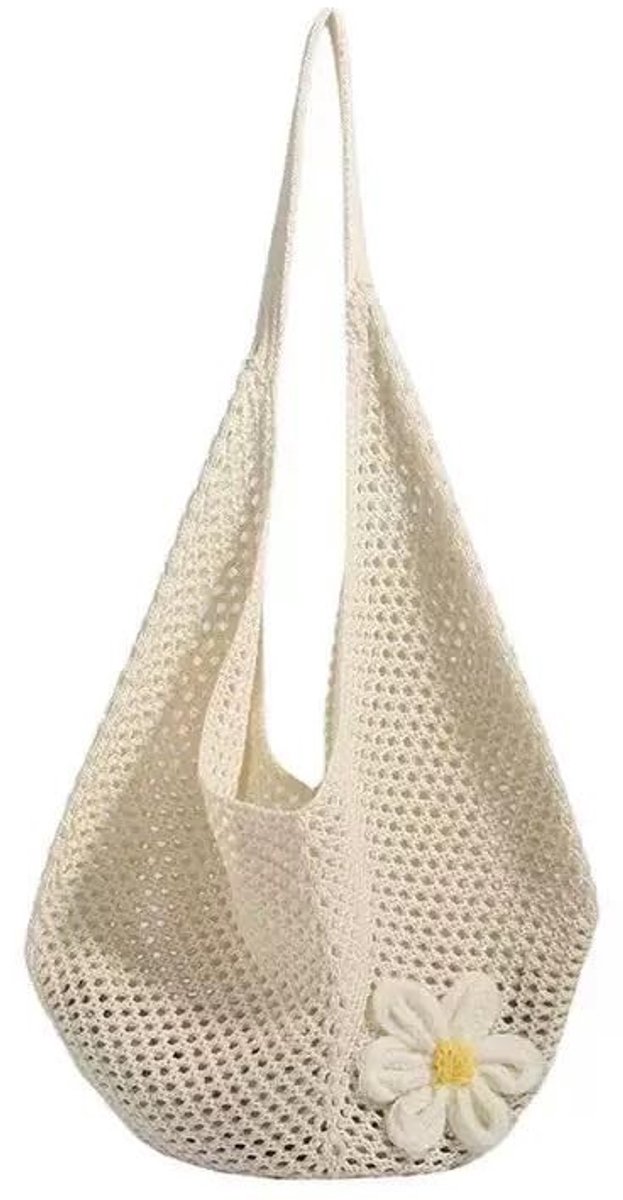Dailygoody - Strandtas - Boho Strandtas - Grote Mesh Schoudertas - Ideaal voor Zomer - Geweven Handtas - Perfect voor Vakantie - Geschikt voor Dagelij