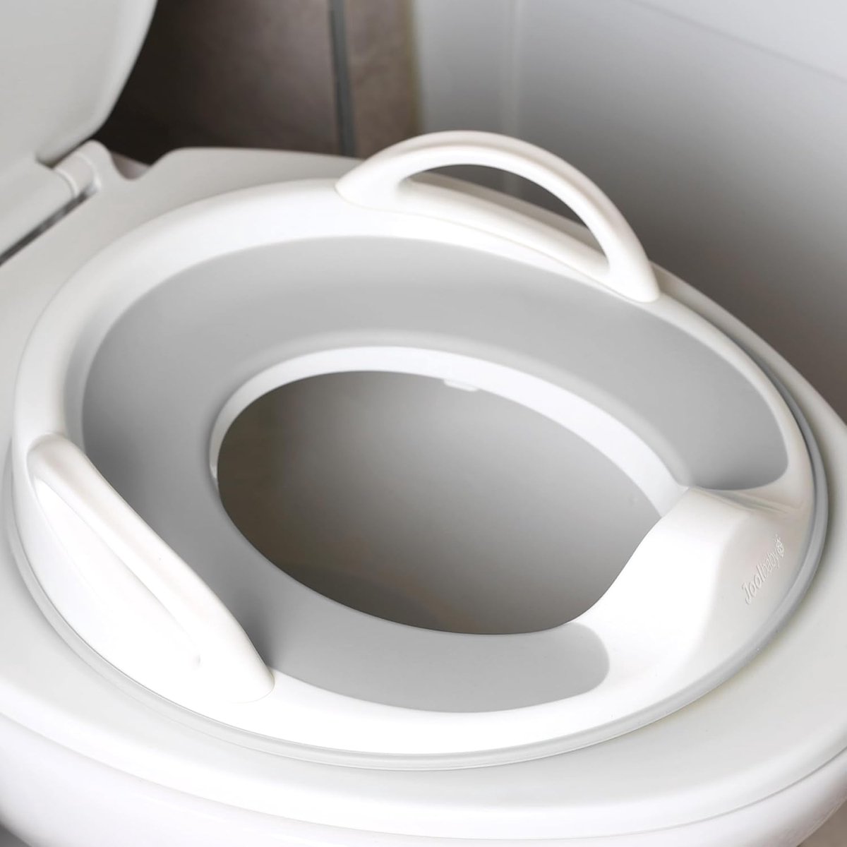 Zindelijkheidstrainer - Potty trainer - Toilet training - Met handgrepen - 35.6 cm - Grijs