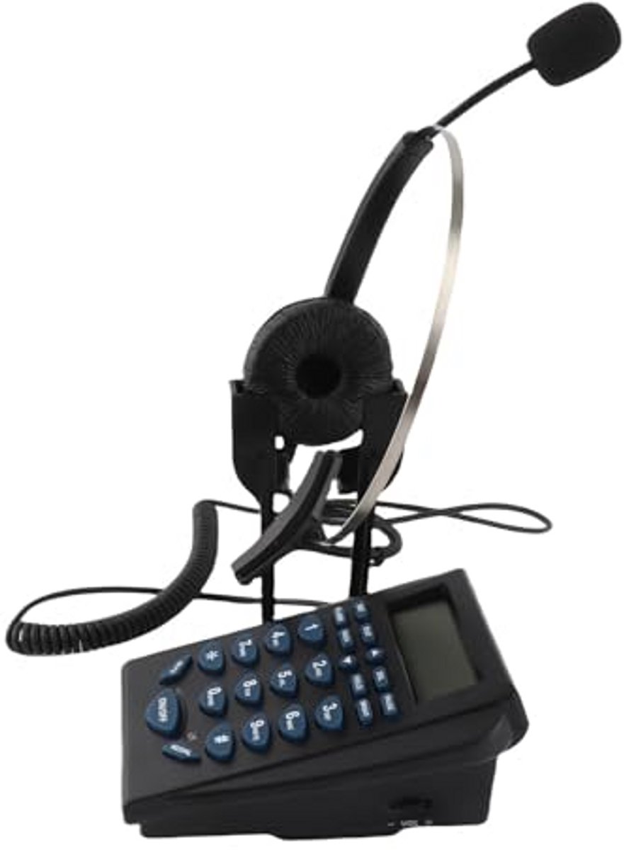 Telefoon met Headset - Callcenter Oortelefoon - Duidelijke Gesprekken - Ruisonderdrukkende Microfoon - 13x10.5x5.5 cm - Zwart