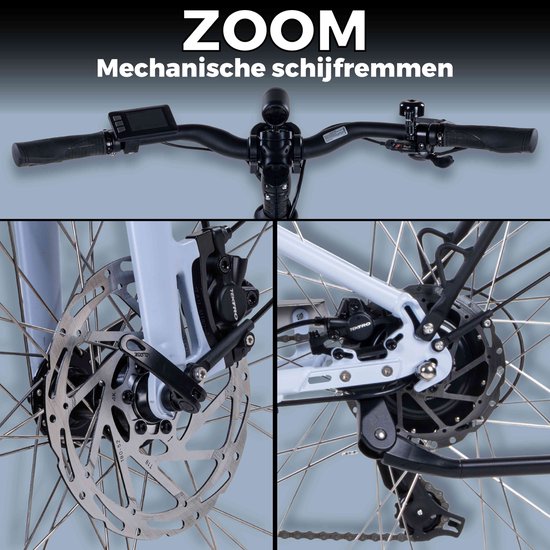 Urbano Elektrische Stadsfiets 28 Inch - 250W Ananda Achterwielmotor - 417,6Wh Accu - 95% Voorgemonteerd - Tot 90 km Actieradius - Shimano 7 Versnellingen - Hydraulische Schijfremmen - IJsblauw glanzend — afbeelding 3