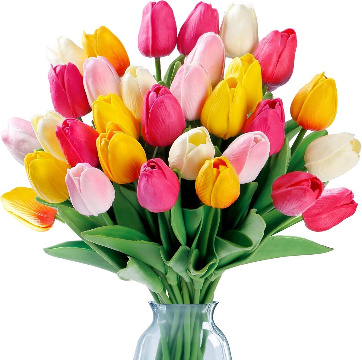 Nep tulpen - Kunstbloemen - Huis decoreren - Echte touch gevoel - 30 stuks - Meerdere kleu
