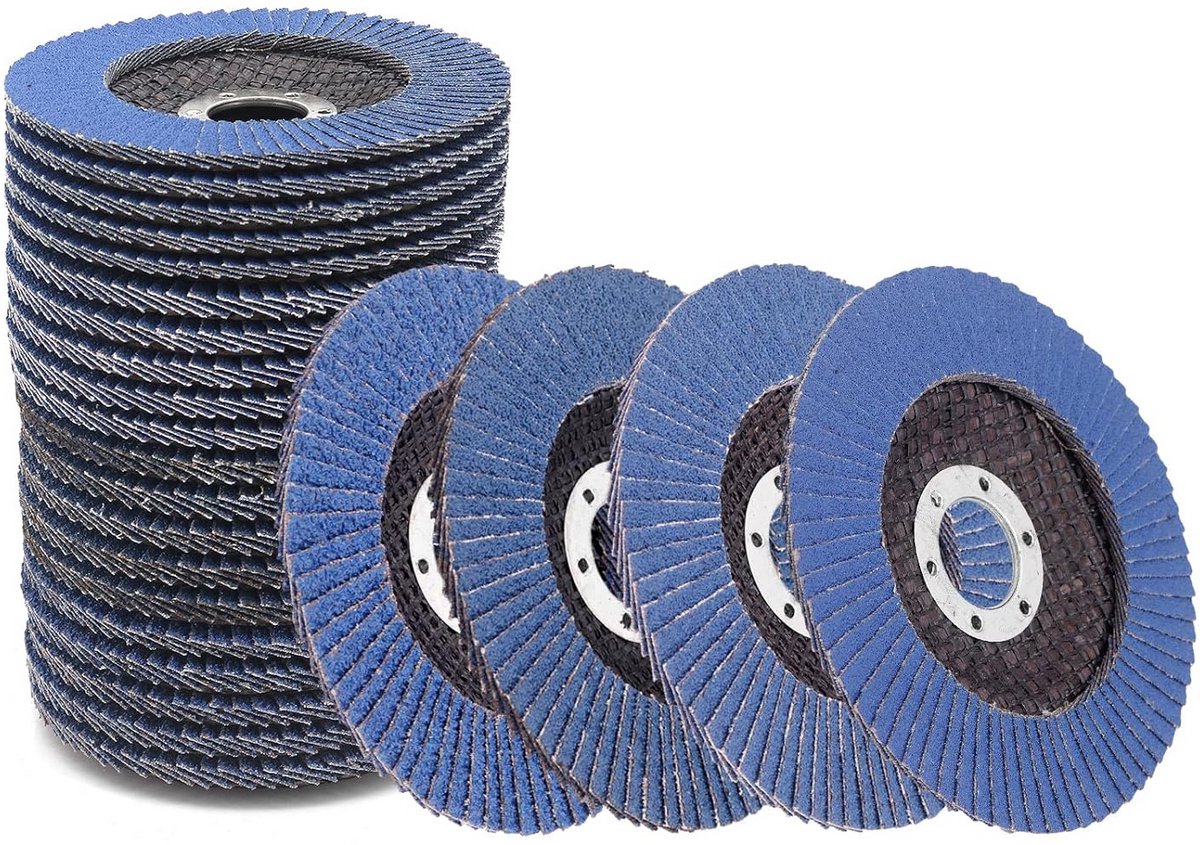 Waaierschijven set - Slijpschijven - Metaal bewerken - Duurzaam vochtbestendig - 20 stuks 115 mm - Grijs
