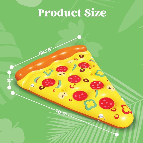 Opblaasbare Pizza - Zwembad Vlot - Zomerse Ontspanning - Met Bekerhouders - 180 cm - Geel — afbeelding 4