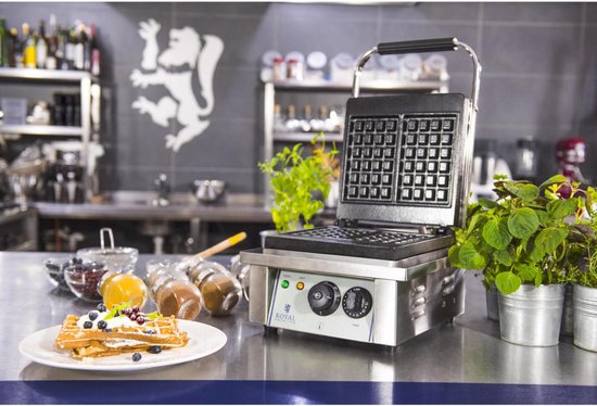 Royal Catering RCWM-2000-E - Professionele Gofrownica - 2 Gofry - Belgische Stijl - Roestvrij Staal van Royal Catering — afbeelding 3