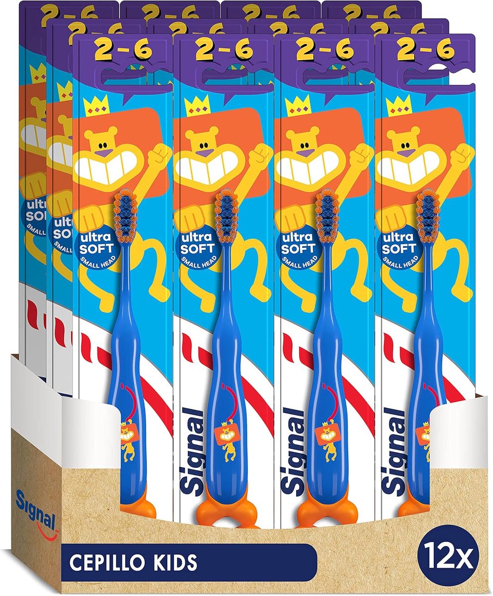 Kinder Tandenborstel - Poetsborstel - Dagelijkse Mondhygiëne - Zachte Borstelharen - 12 Stuks - Meerdere Kleuren