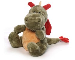 Inwolino warmteknuffel draak 26 cm - groen geel