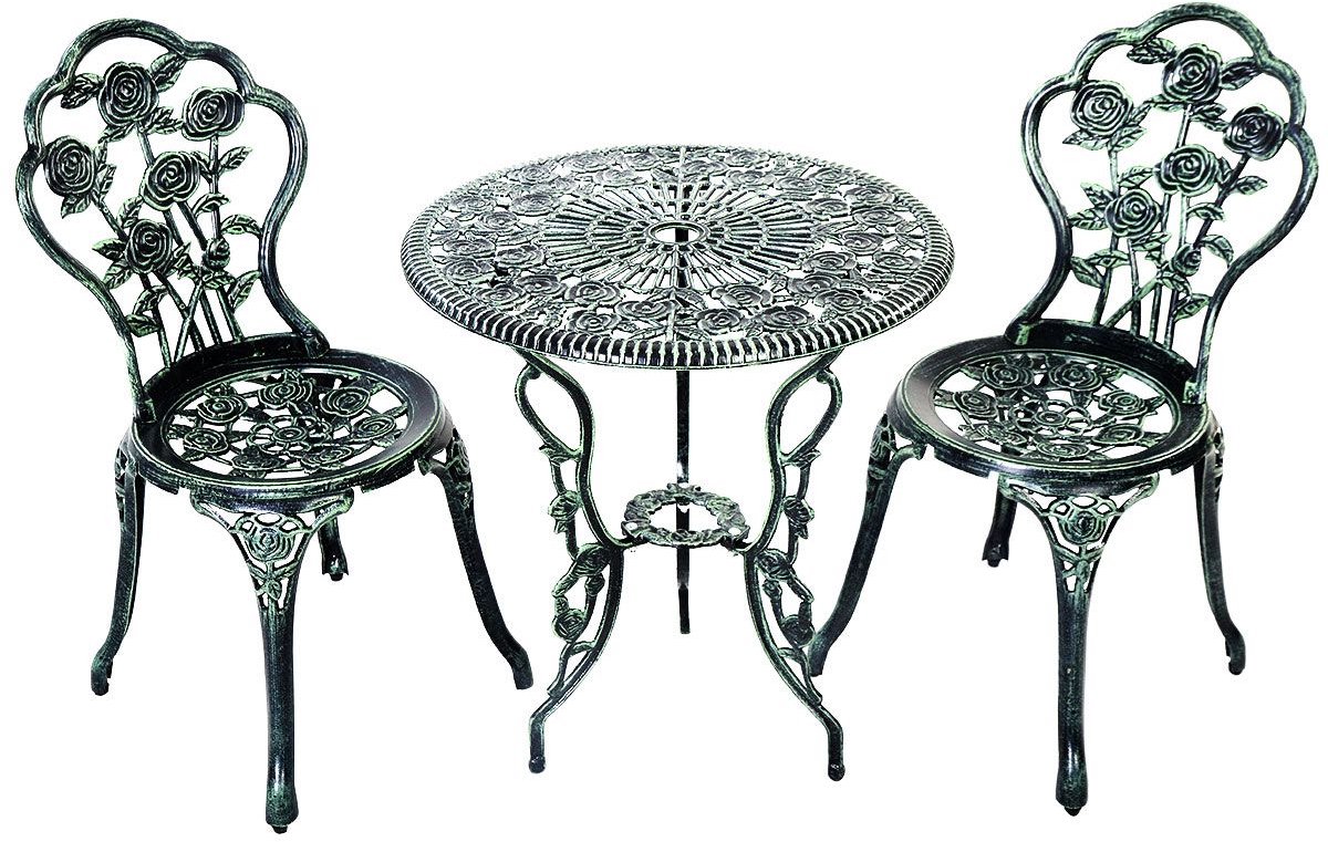 Bol.com Balkonset - Bistroset - Tuinset - bistroset 2 persoons - Antiek - Groen - 3 delig aanbieding