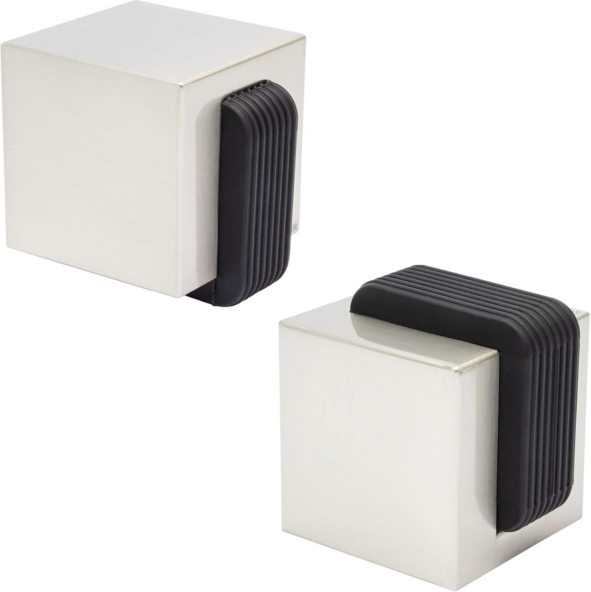 Deurstopper - Muurstopper - Deuren Beschermen - Zachte Rubber Stop - 40 mm - Zilver Zwart