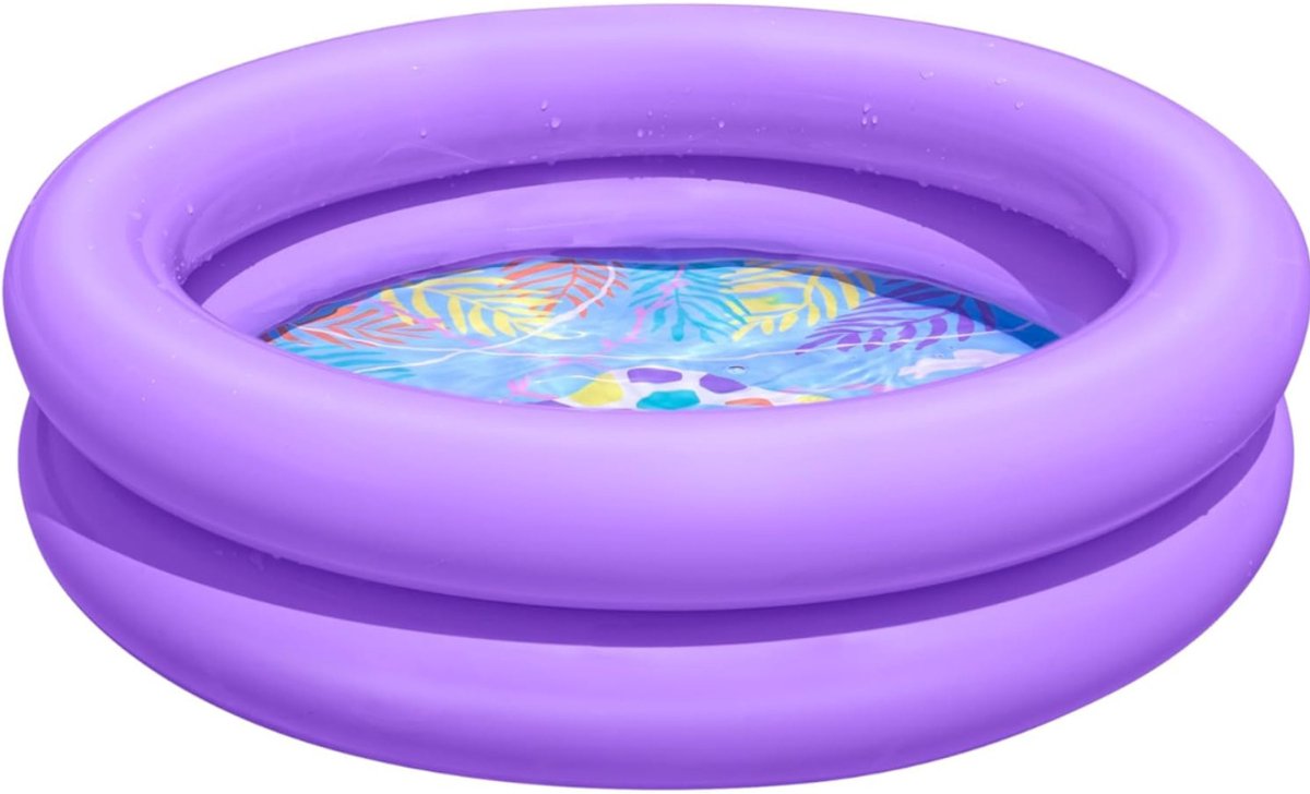 QUOVO® Speelzwembad - Kinderzwembad - Speelzwembad met Glijbaan - Paars - 62cm x 62cm x 16cm