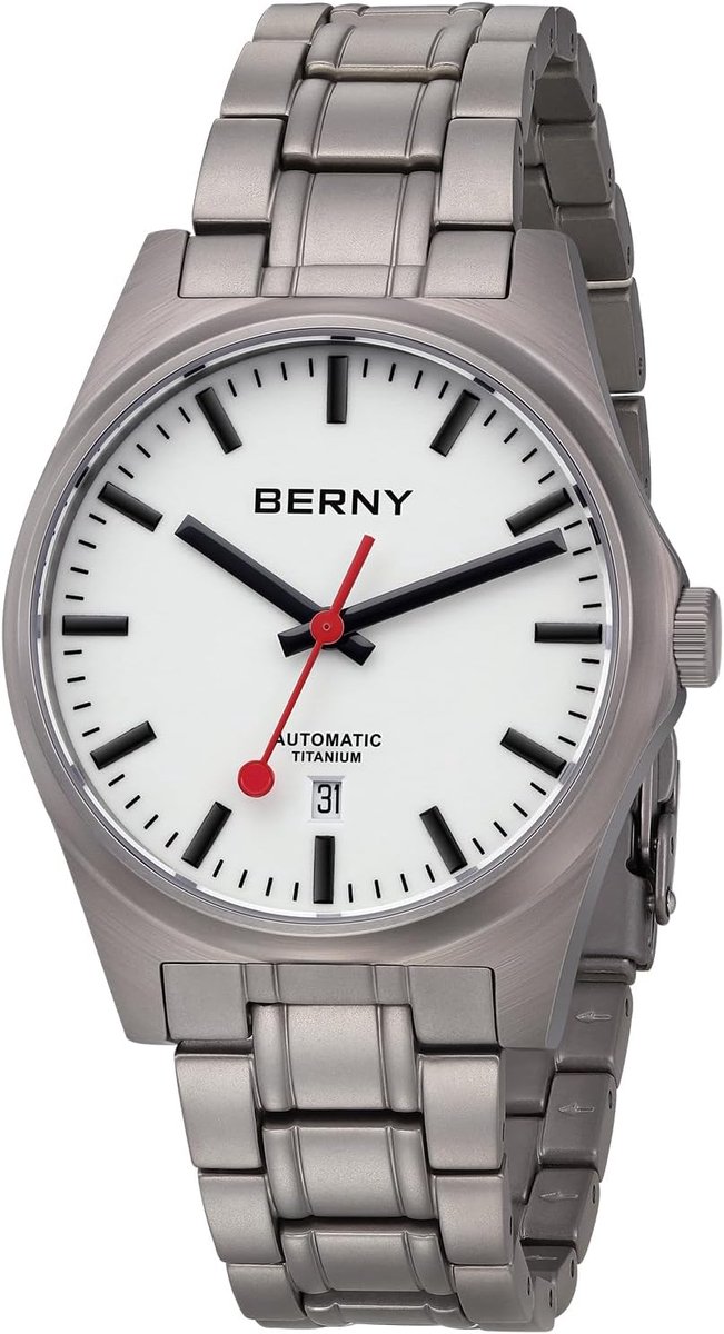 Automatisch Herenhorloge - Klassiek polshorloge - Dagelijks gebruik - Lichtgewicht titanium kast - 10ATM waterdicht - Zilverkleurig