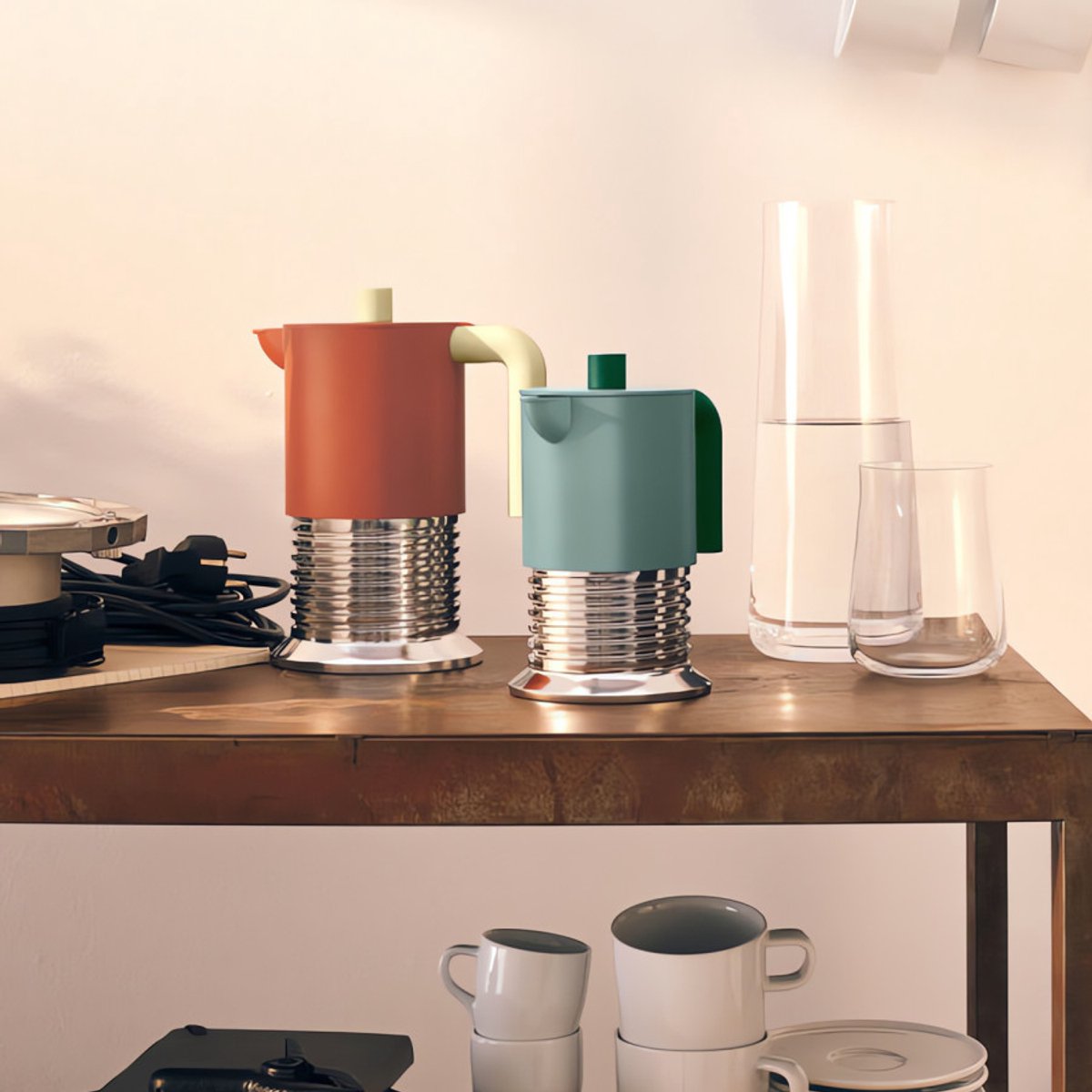 Alessi Vite PM01/3 WG Moka pot, 3 kopjes - Grijs