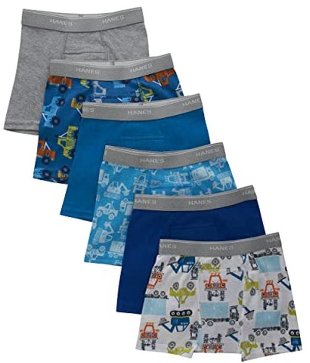 Potty Trainer Ondergoed - Oefenbroekjes Jongens - Zindelijkheidstraining - Absorberende Voering - 6 Stuks - Blauw Grijs