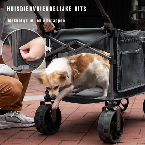 QUOVO® Bolderkar Opvouwbaar Luchtbanden - Bolderkar - Bolderkar Opvouwbaar - Grijs - 108cm x 53cm x 108cm van Quovo — afbeelding 3