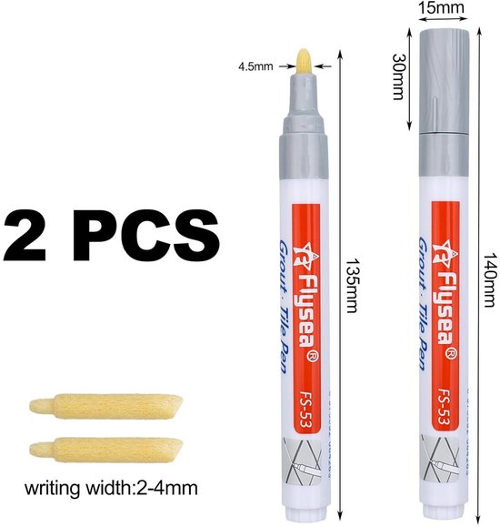 Voegenstift Set - Tegel Reparatie - Badkamer Opknappen - Sneldrogend Waterdicht - 2 Stuks - Zilver van Voegenstift Set — afbeelding 4