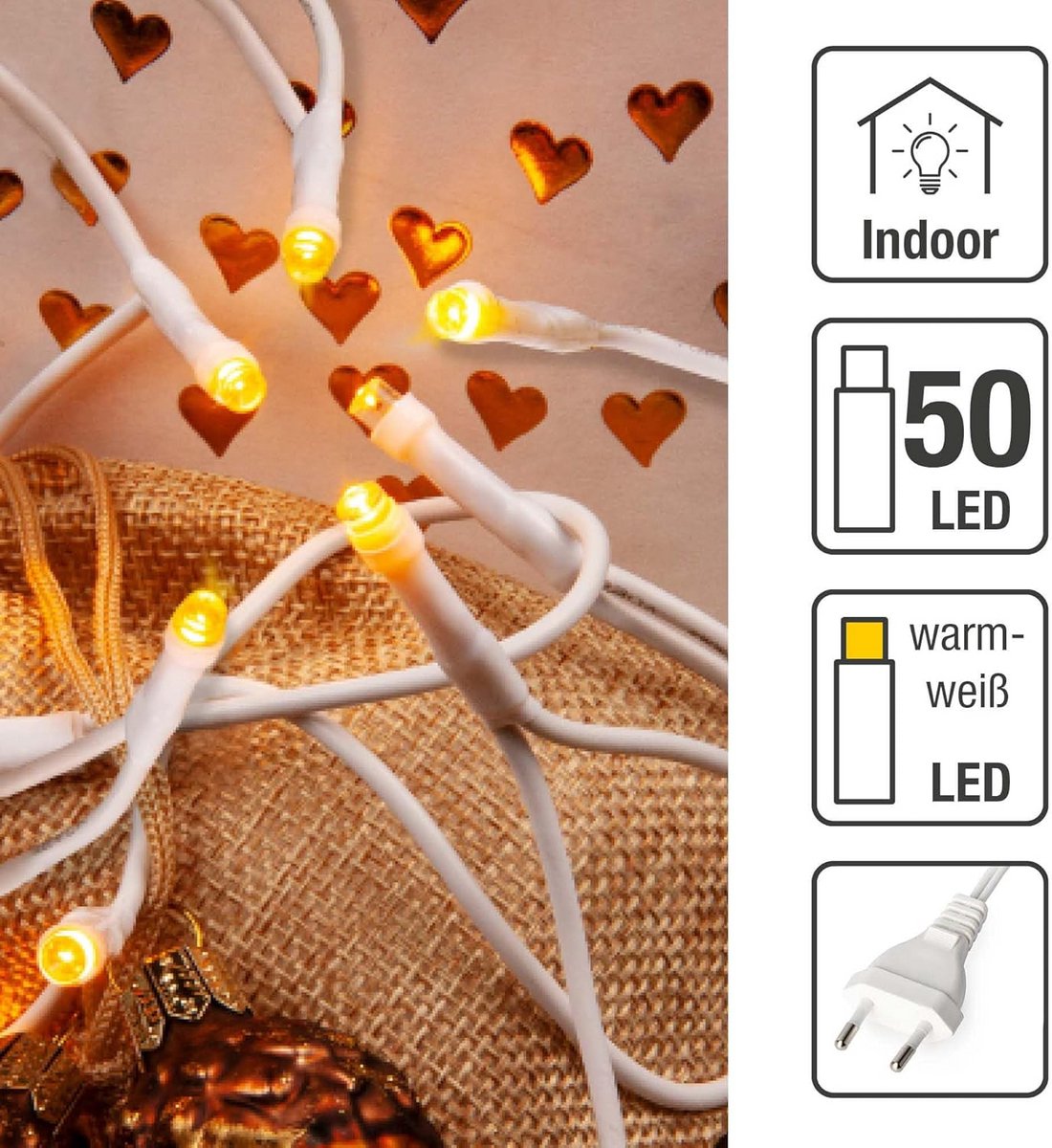 Lichtsnoer met LEDs - Decoratieve ketting - Sfeervolle verlichting - Klassiek warm wit - 285 meter - Groen — cadeau in Wonen & Interieur - foto 5