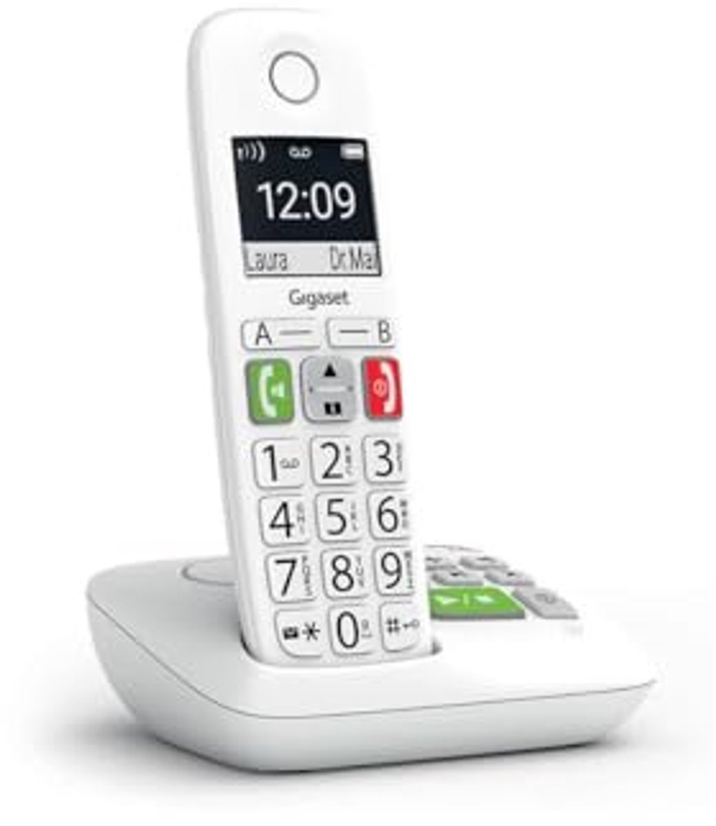 Draadloze Telefoon - Vaste Telefoon - Thuis Bellen - Grote Toetsen - 20 Min Opname - Wit