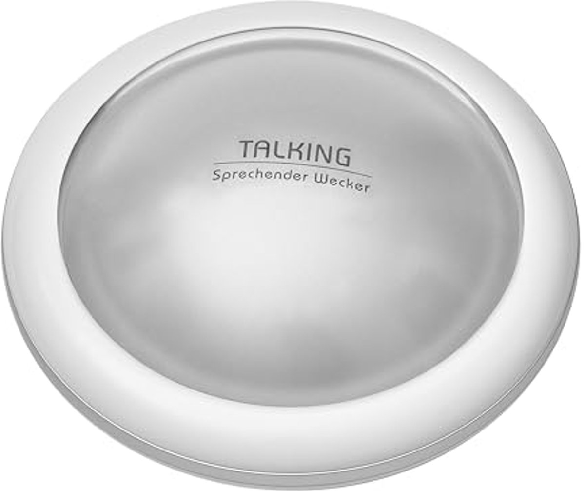 Spraakwekker - Radio wekker - Onafhankelijk Leven - Spreekt tijd en datum - 12.6 cm hoog - Zilverkleurig