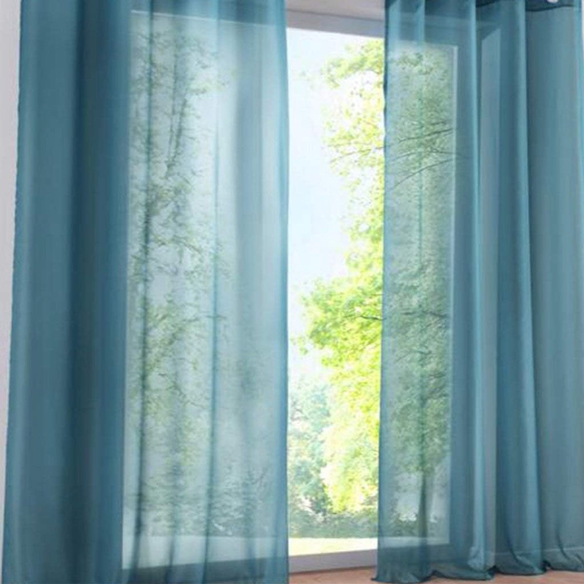 Voile Gordijnen - Transparante Vitrage - Sfeer Creëren - Snelle Installatie - 140 x 250 cm - Rood