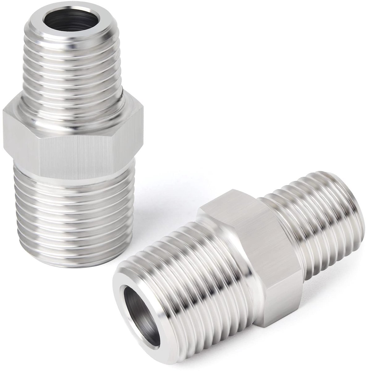 Dailygoods- Zeskantnippel 304 Roestvrij Staal - Verloopstuk 3/4" x 1/2" BSP - Koppeling - Industrieel - Voor Water/Lucht/Gas - Geschikt voor Diverse Buizen - Buisverbinding