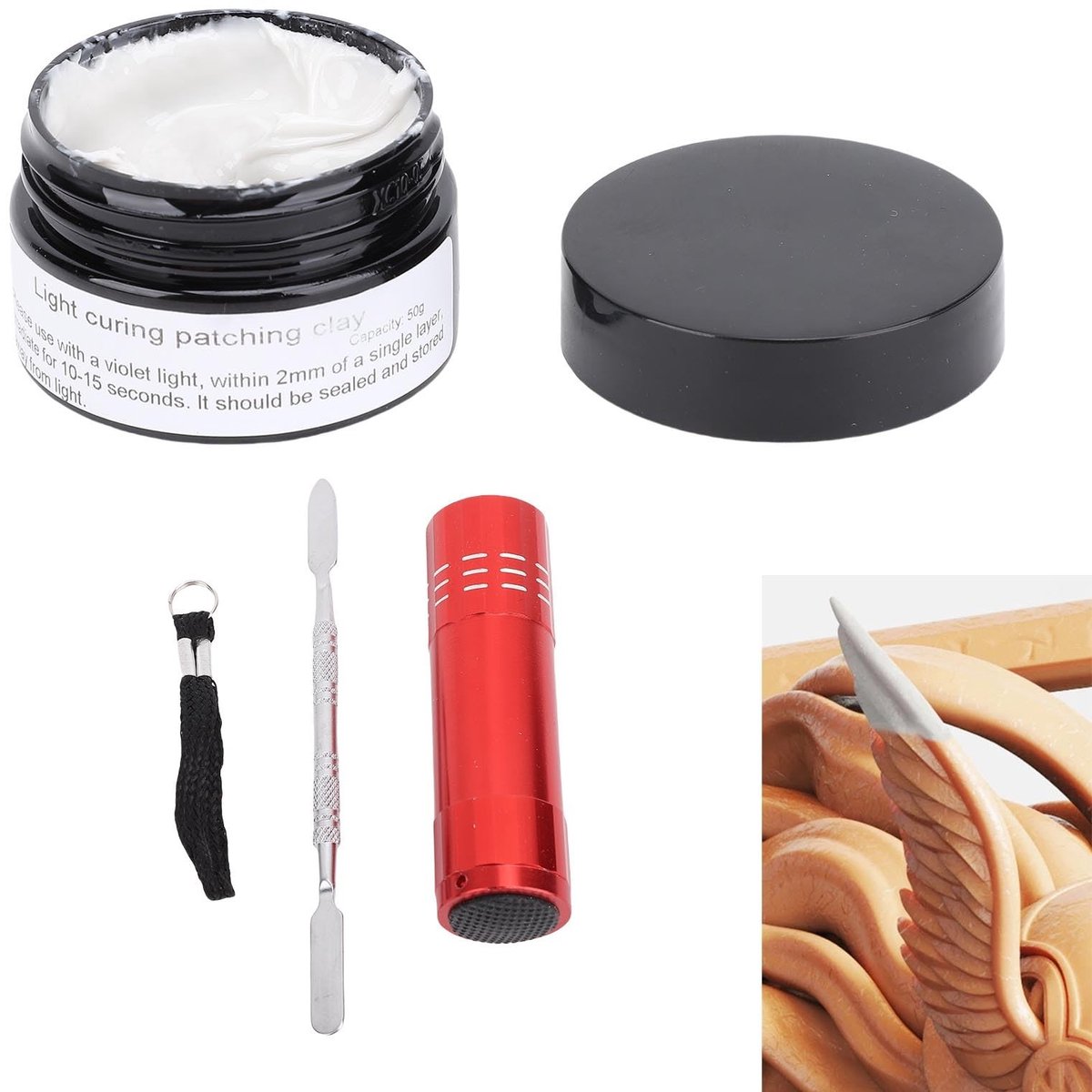 Dailygoods- Lijmklei Snelle Stolling - Licht Uithardende Stopverf - Ideaal voor Modellen - Ambachten - Nagelkunst - Reparatie Filler Kit - Modelleerklei