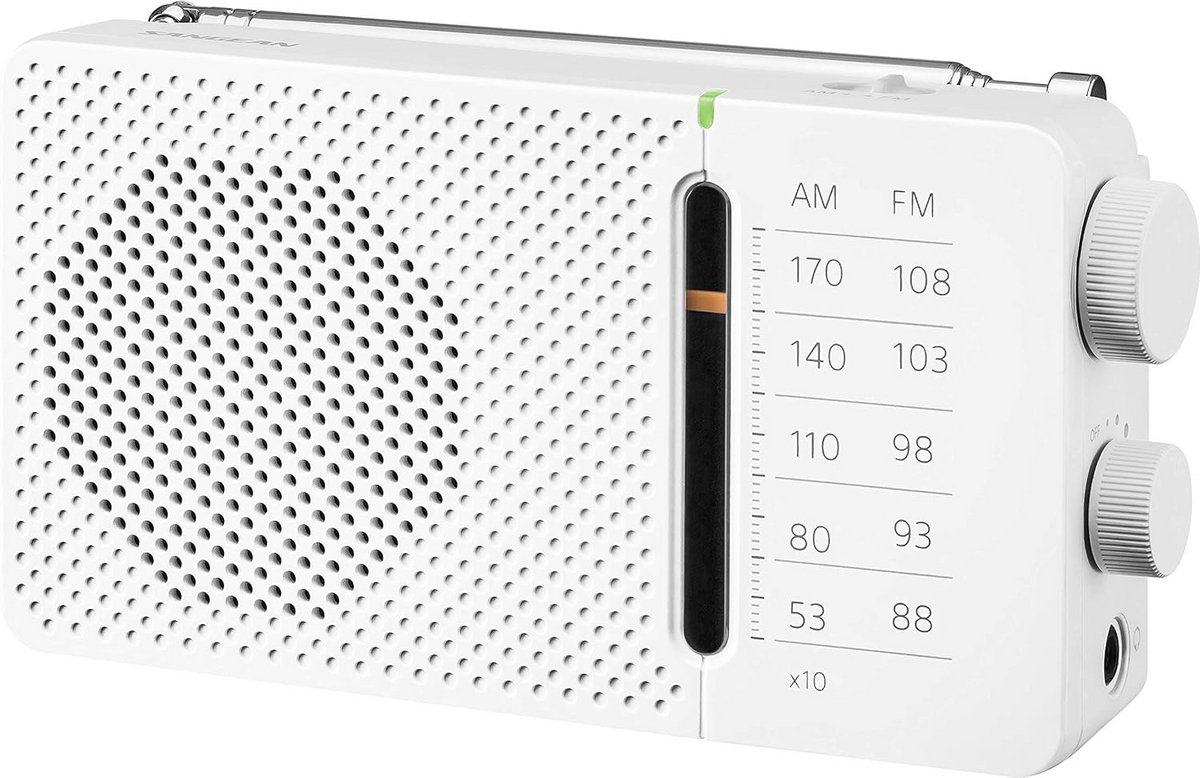Draagbare Radio - FM AM Ontvanger - Muziek Luisteren - Ingebouwde Speaker - Standaard Formaat - Wit