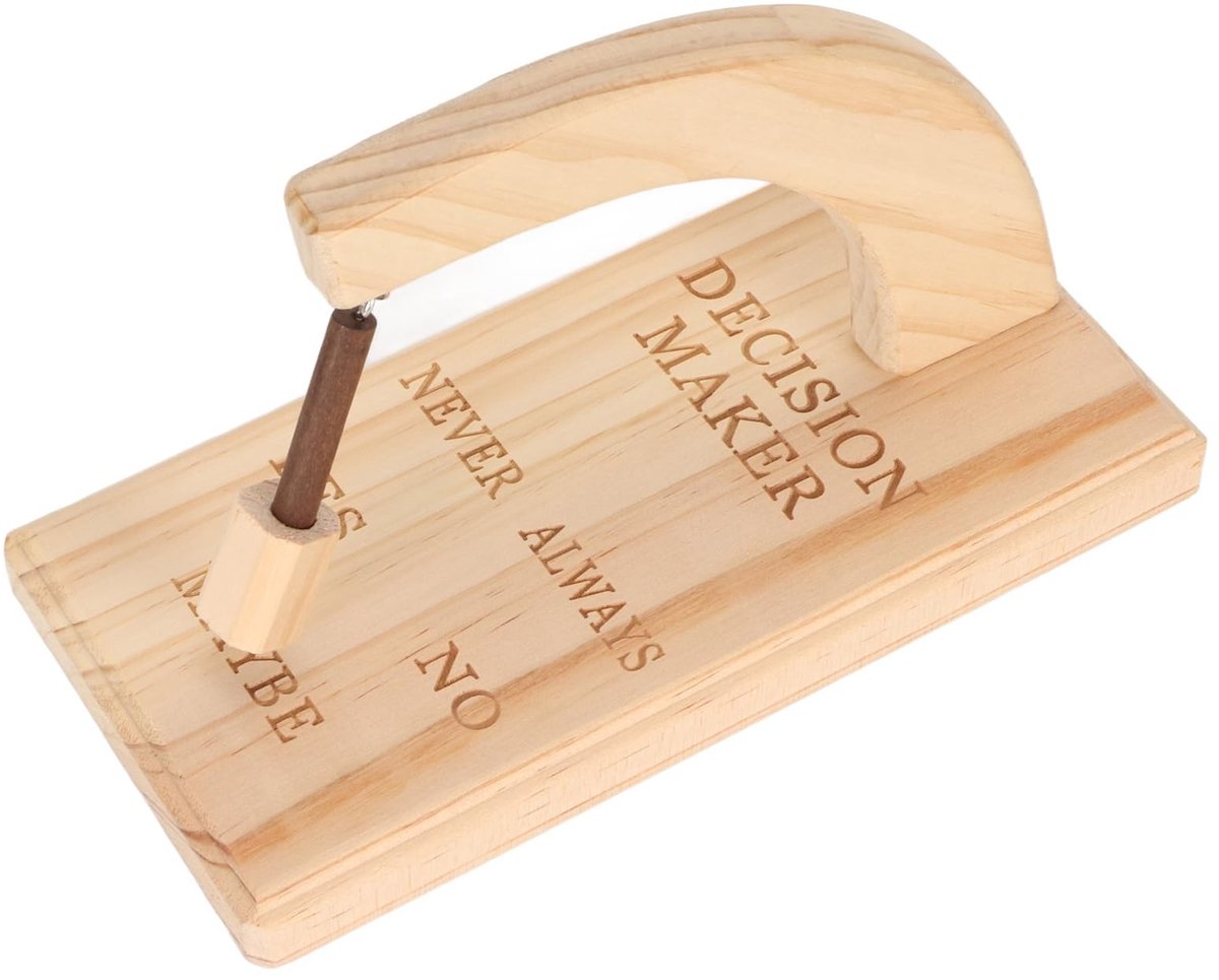 Dailygoods- Beslisser Innovatieve Magnetische Selector - Eikenhout - Snelle Antwoorden - Ja/Nee/Misschien - Eenvoudige Installatie - Schakelen met Draaiwijze - Beslissingshulp