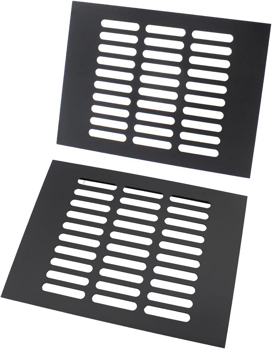 Ventilatierooster - Louvered Grill - Luchtcirculatie - Corrosiebestendig Aluminium - 150x200mm - Zwart