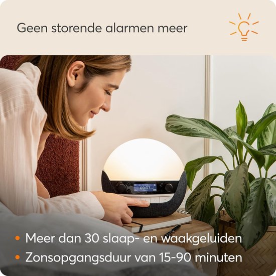 Lichtwekker met DAB+ Radio en Bluetooth Speaker - Natuurlijke Zonsopgang Simulatie — afbeelding 5