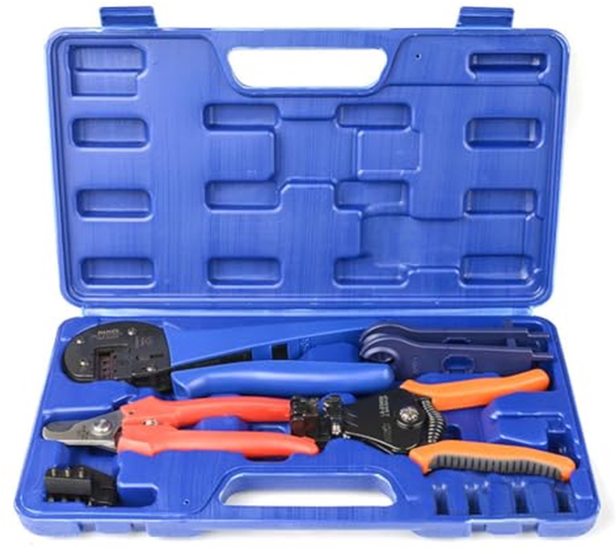 Krimptang Set - Zonne-installatie Gereedschap - Solar Kabels Monteren - Compleet met Stripper - 2.5-6mm² - Blauw