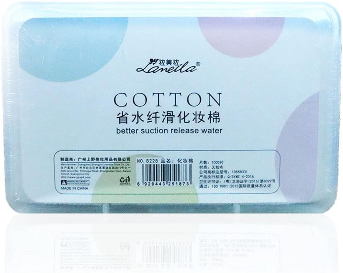 Katoenen Pads - Wattenschijfjes - Make-up Verwijderen - Lintvrij - 1000 Stuks - Wit