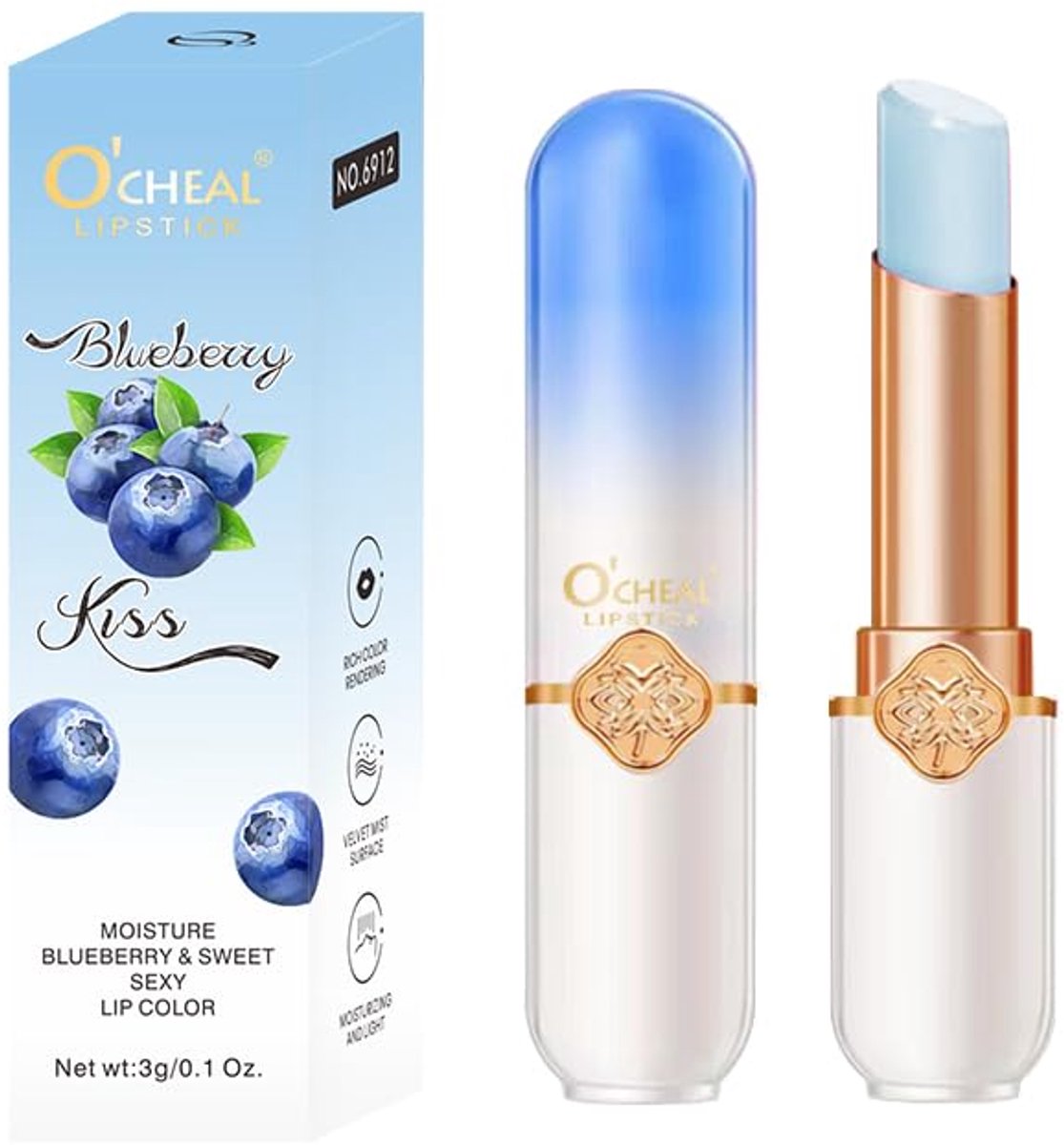 Kleur lippenbalsem - Fruit lippenstift - Hydraterende lippen - Temperatuur veranderend - 3 g - Perzik